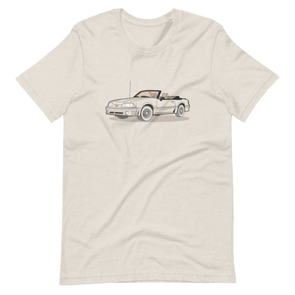 1989 Ford Mustang Convertible 5.0 Front Side Heather Dust Unisex T-Shirt