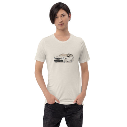  2016 Mercedes E63 AMG S Wagon W212 Front Side Heather Dust Unisex T-Shirt