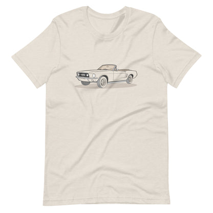 1967 Ford Mustang Convertible Heather Dust Double Sided Unisex T-Shirt