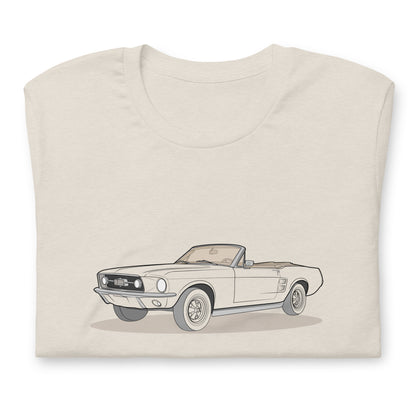  1967 Ford Mustang Convertible Heather Dust Double Sided Unisex T-Shirt