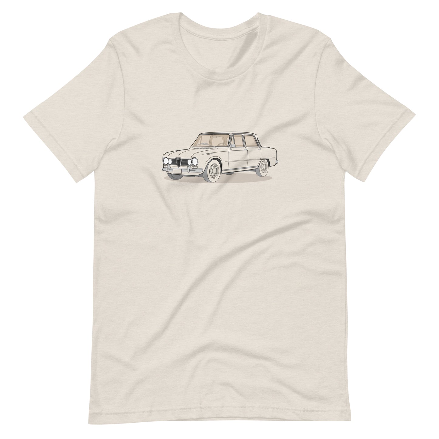 1967 Alfa Romeo Giulia Super Sedan Front Side Heather Dust Unisex T-Shirt