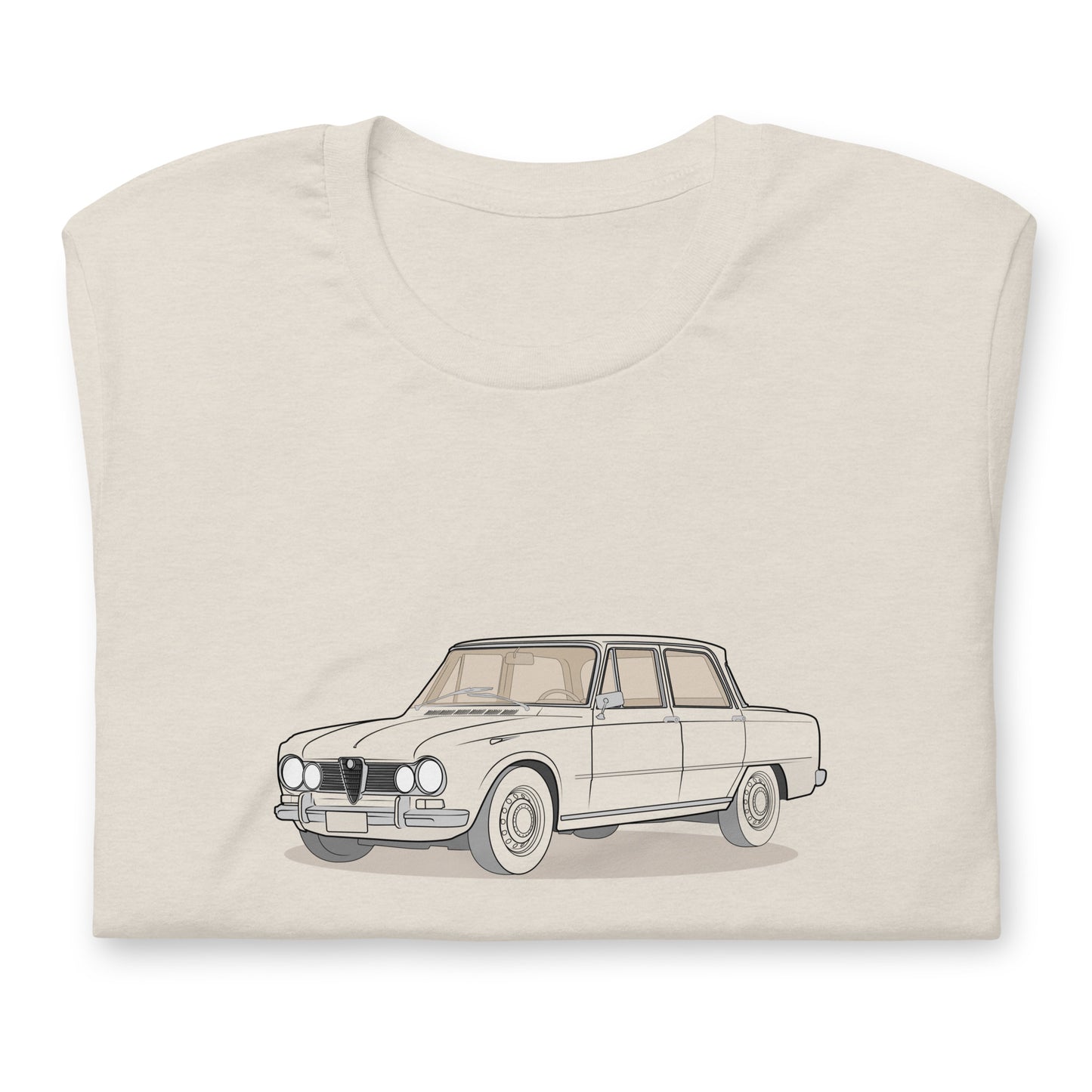 1967 Alfa Romeo Giulia Super Sedan Front Side Heather Dust Unisex T-Shirt