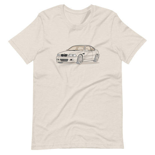 2006 BMW E46 M3 Coupe Heather Dust Double Sided Unisex T-Shirt