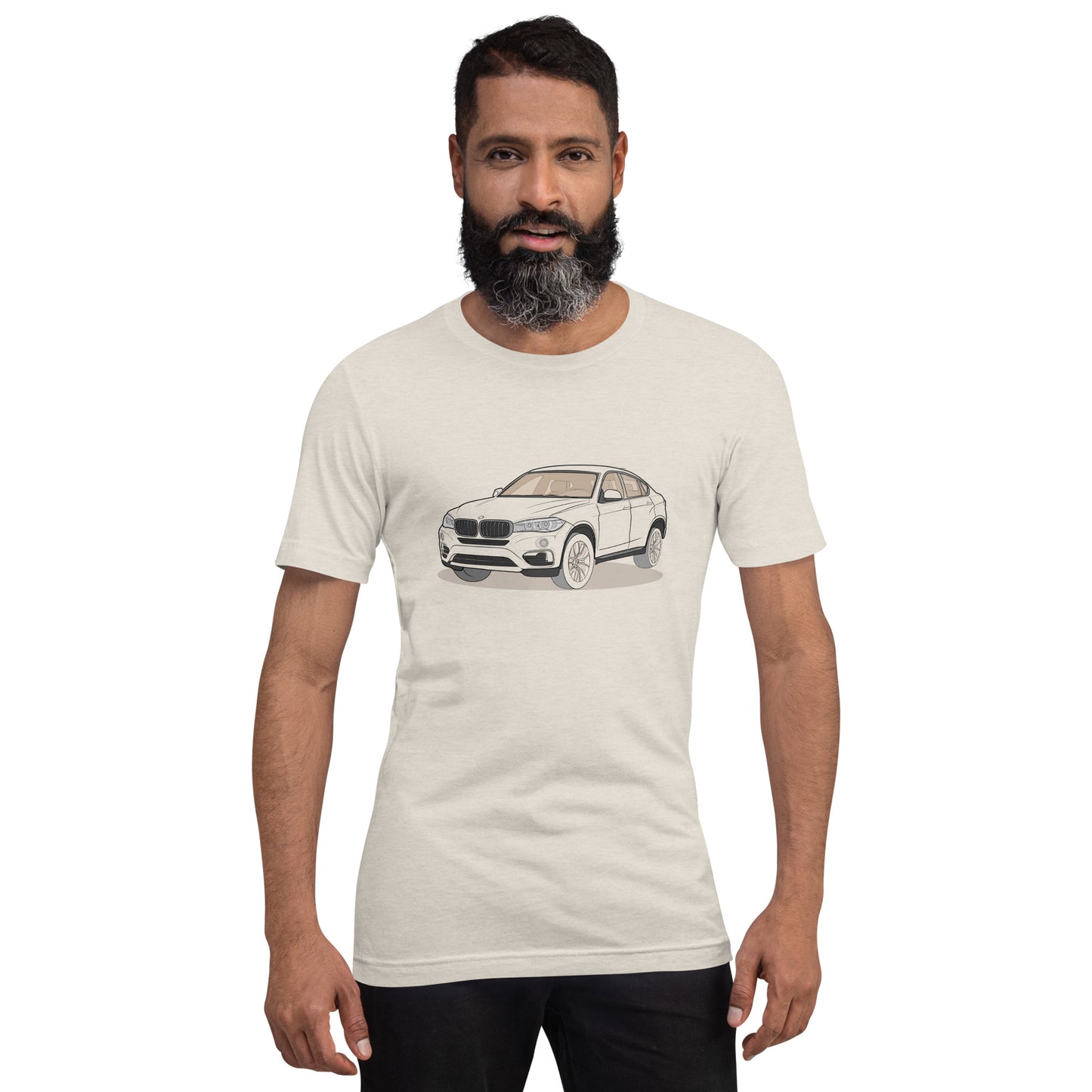2016 BMW X6 XDrive 40D F16 Front Side Heather Dust Unisex T-Shirt (3 Colors Available)