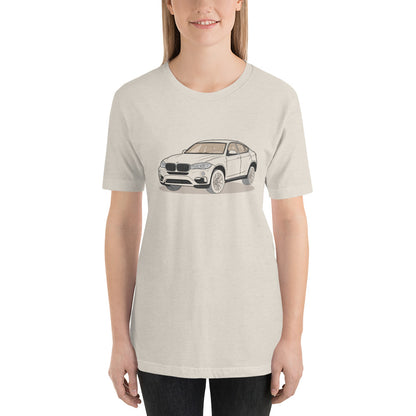2016 BMW X6 XDrive 40D F16 Front Side Heather Dust Unisex T-Shirt (3 Colors Available)