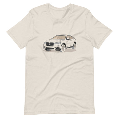 2016 BMW X6 XDrive 40D F16 Front Side Heather Dust Unisex T-Shirt (3 Colors Available)