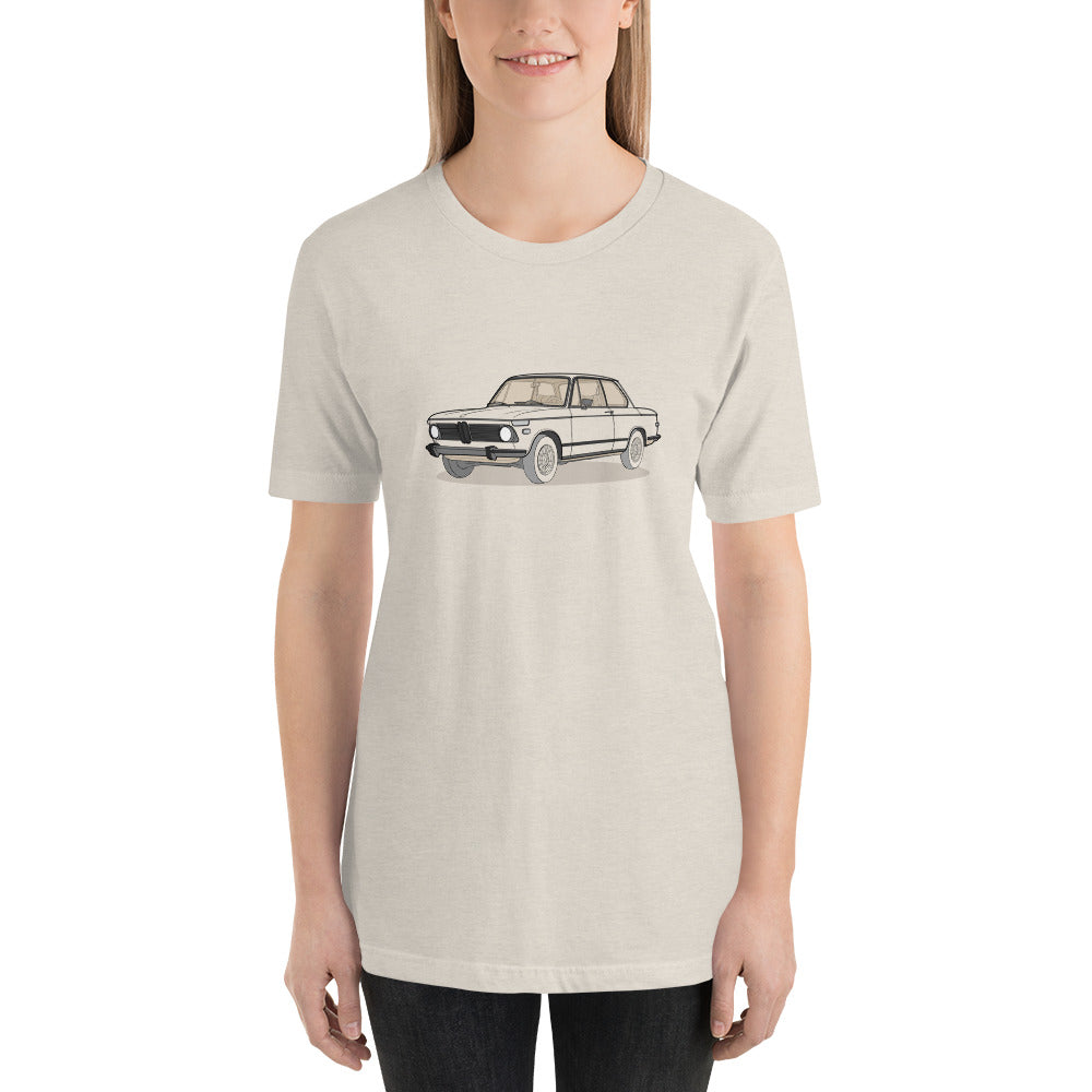 1973 BMW 2002 Front Side Heather Dust Unisex T-Shirt