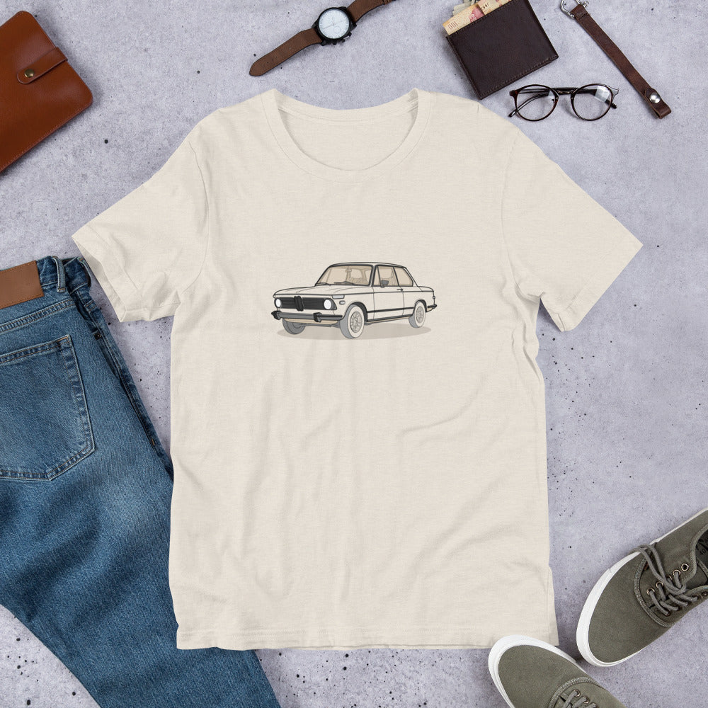 1973 BMW 2002 Front Side Heather Dust Unisex T-Shirt