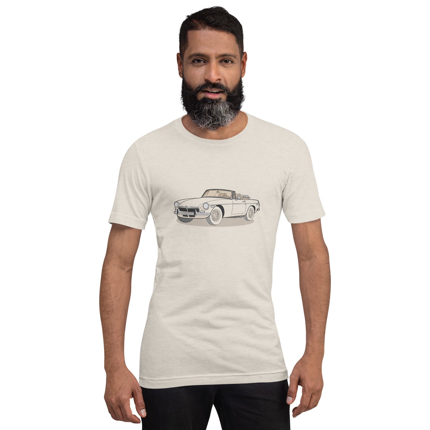 1973 MG B Double Sided Heather Dust Unisex T-Shirt