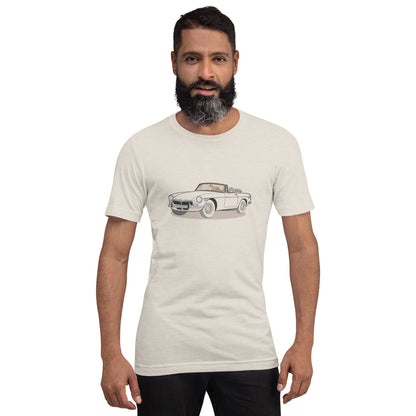 1973 MG B Double Sided Heather Dust Unisex T-Shirt