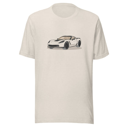 2019 Chevy Corvette Grand Sport Coupe Double Sided Heather Dust Unisex T-Shirt