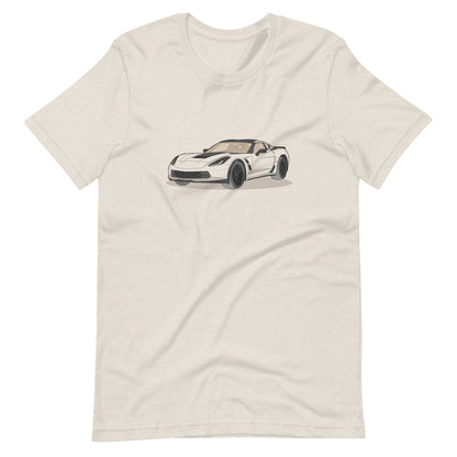 2019 Chevy Corvette Grand Sport Coupe Double Sided Heather Dust Unisex T-Shirt
