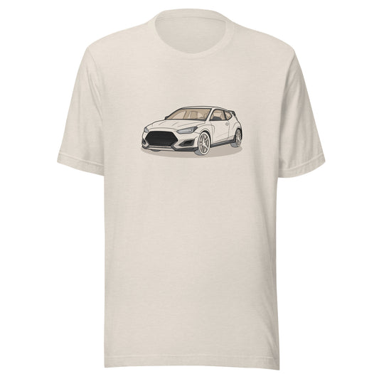 2021 Veloster N Double Sided Heather Dust Unisex T-Shirt For Hyundai Enthusiasts