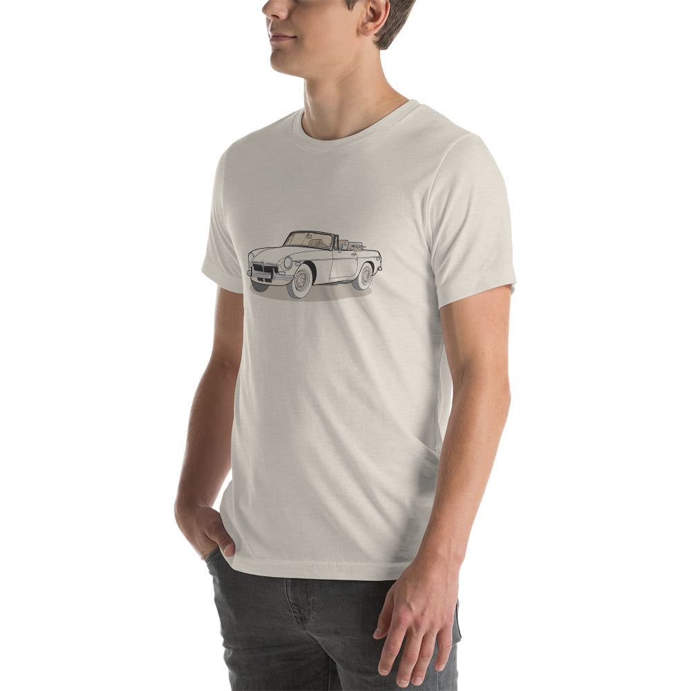 1973 MG B Front Side Heather Dust Unisex T-Shirt