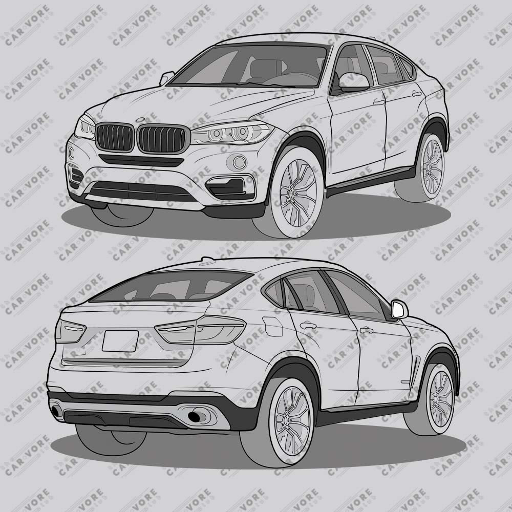 2016 BMW X6 XDrive 40D F16 Double Sided Unisex Sweatshirt (2 Colors Available)