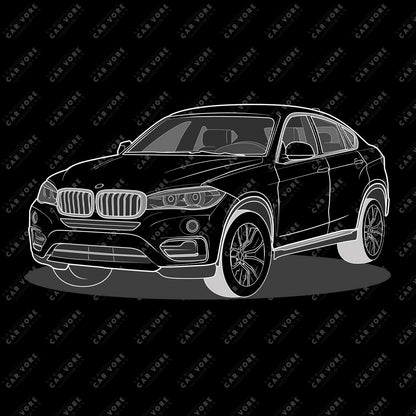 2016 BMW X6 XDrive 40D F16 Front Side Unisex T-Shirt (3 Colors Available)