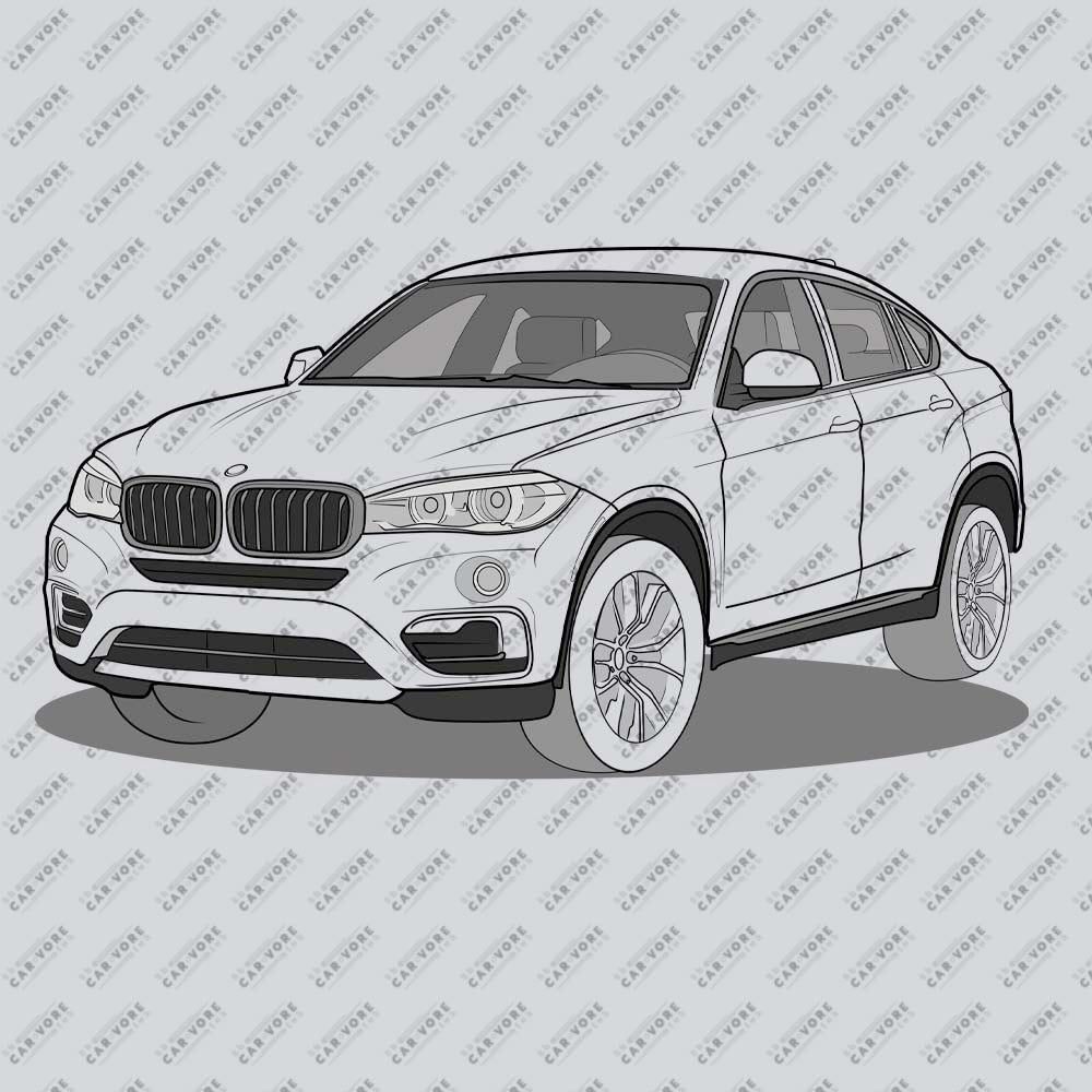 2016 BMW X6 XDrive 40D F16 Front Side Unisex T-Shirt (3 Colors Available)