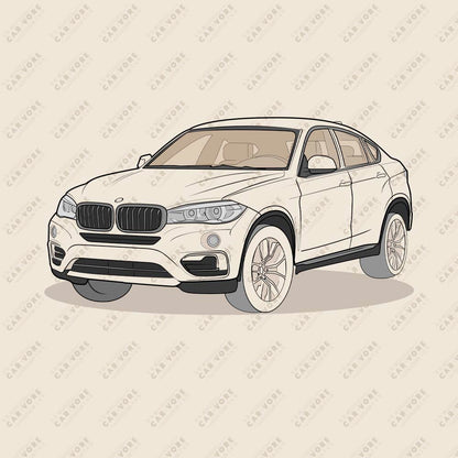 2016 BMW X6 XDrive 40D F16 Front Side Heather Dust Unisex T-Shirt (3 Colors Available)