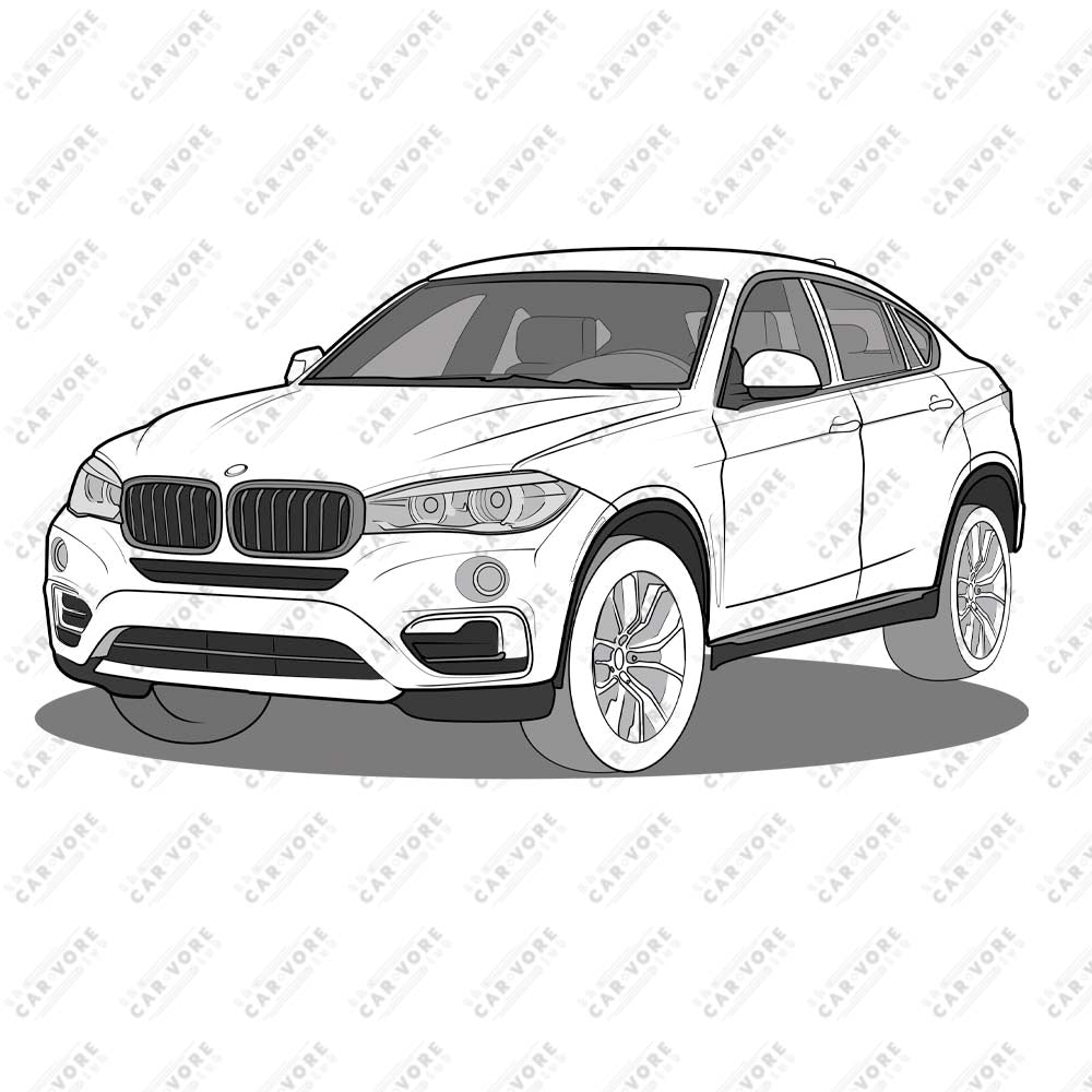 2016 BMW X6 XDrive 40D F16 Front Side Unisex T-Shirt (3 Colors Available)